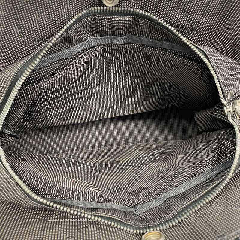 Hermes Handbag Her Line PM Canvas Gray Silver Hardware Women