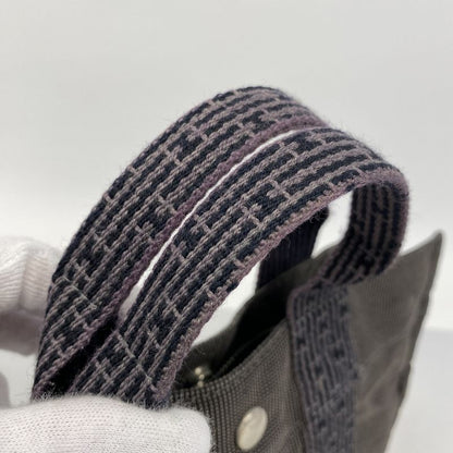 Hermes Handbag Her Line PM Canvas Gray Silver Hardware Women