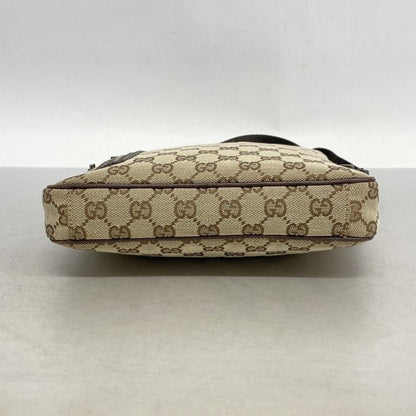 Gucci Shoulder Bag GG Canvas 122760 Canvas Brown Silver Hardware Women