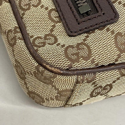 Gucci Shoulder Bag GG Canvas 122760 Canvas Brown Silver Hardware Women