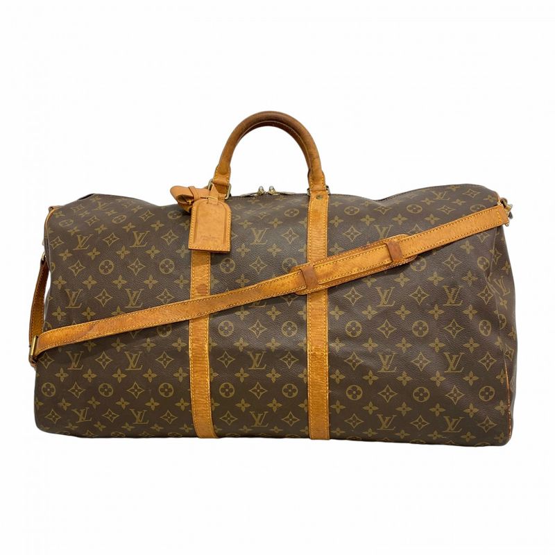 Louis Vuitton Boston Bag Monogram Keepall Bandoliere 60 M41412 Brown Men Women