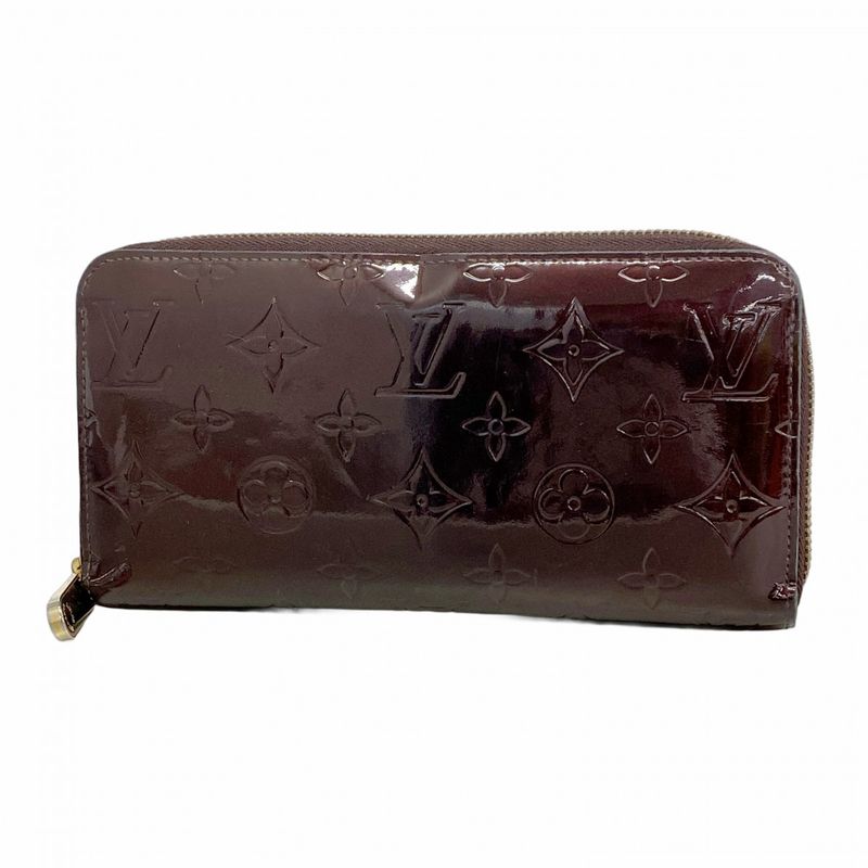 Louis Vuitton Vernis Zippy Wallet M93522 Amarante Women's Long Wallet