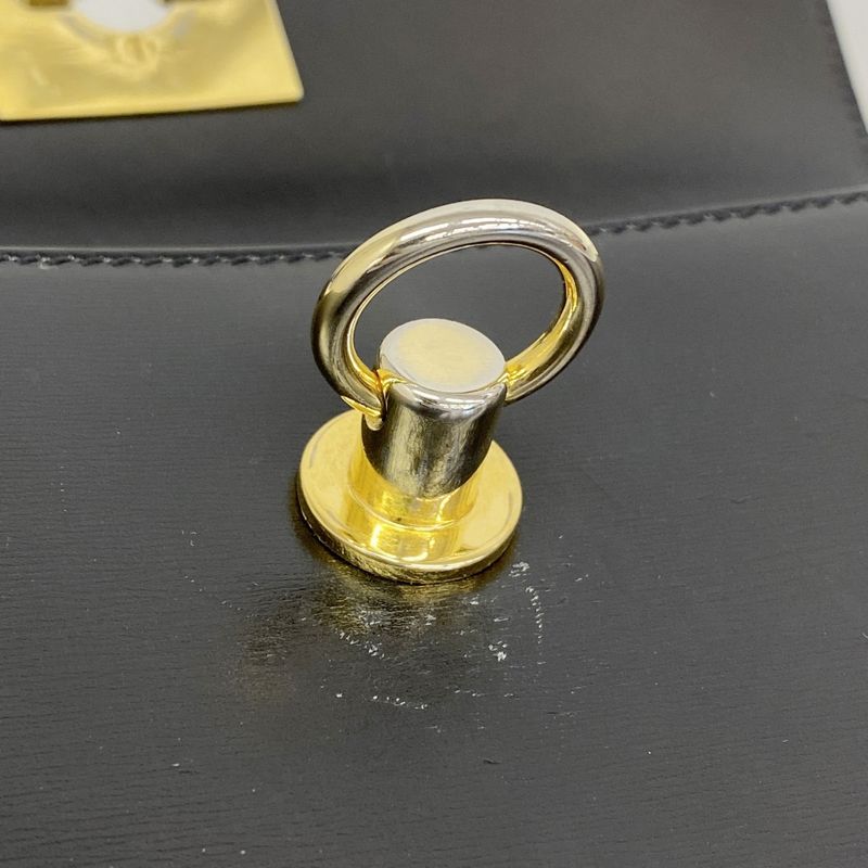 Celine Handbag Leather Black Gold Hardware Women