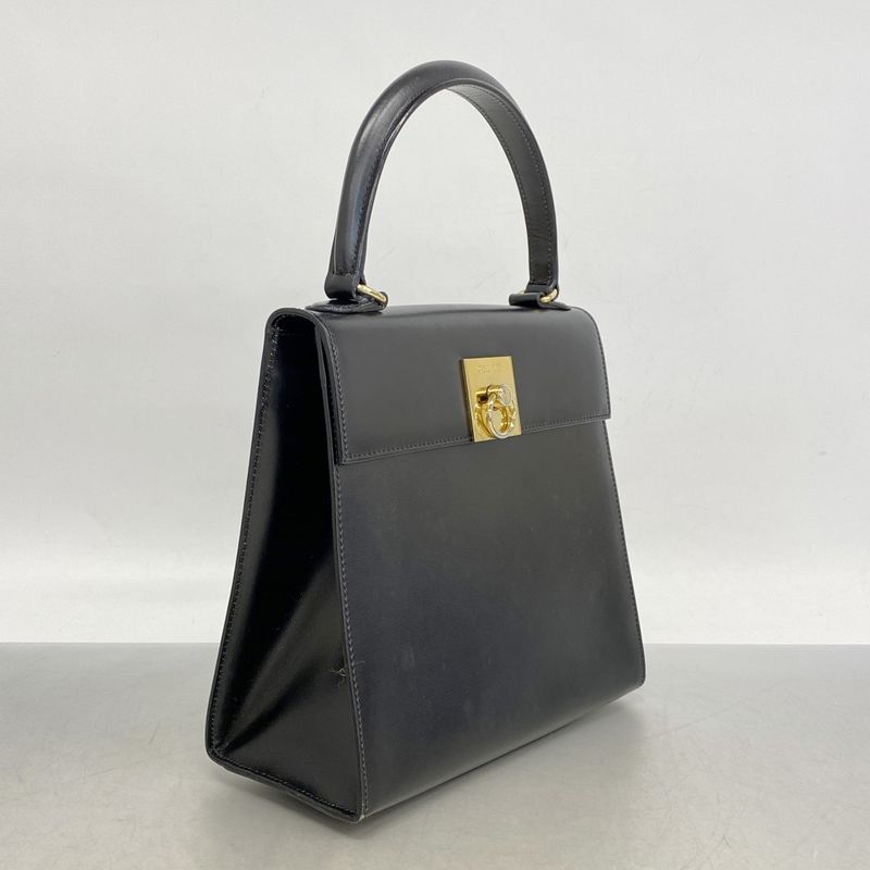 Celine Handbag Leather Black Gold Hardware Women