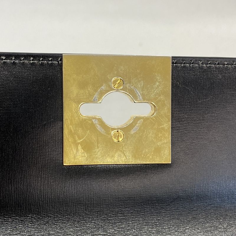 Celine Handbag Leather Black Gold Hardware Women