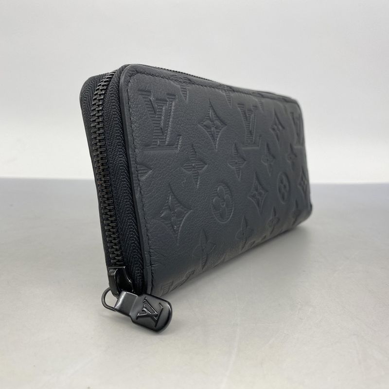 Louis Vuitton Long Wallet Monogram Shadow Zippy Wallet Horizontal M80333 Black