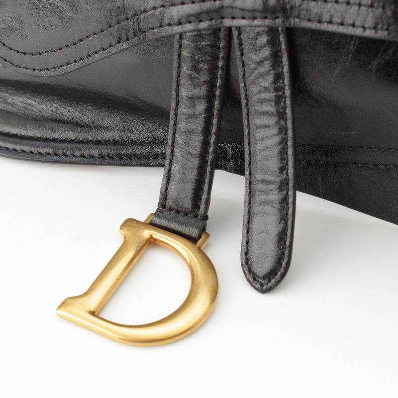 Christian Dior Leather Saddle Belt Body Bag Black