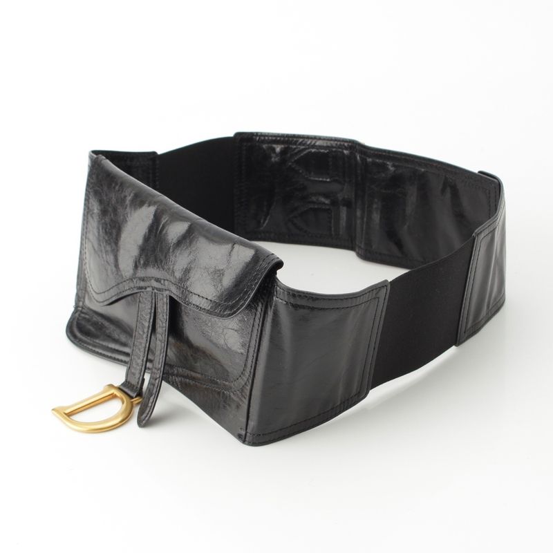 Christian Dior Leather Saddle Belt Body Bag Black