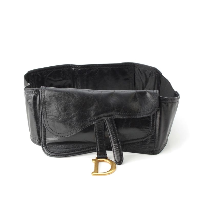 Christian Dior Leather Saddle Belt Body Bag Black