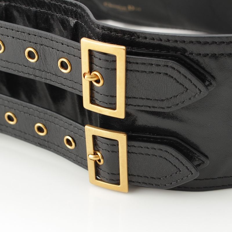 Christian Dior Leather Saddle Belt Body Bag Black