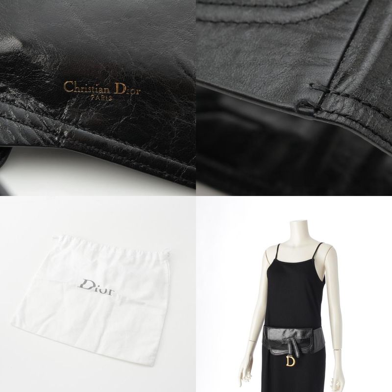 Christian Dior Leather Saddle Belt Body Bag Black