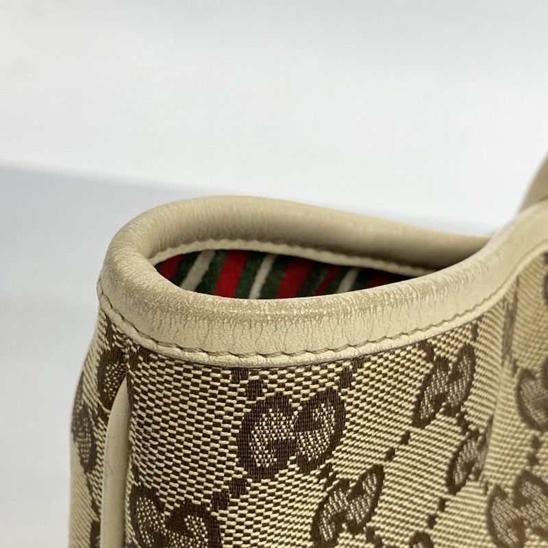 Gucci Tote Bag GG Canvas Interlocking G 169946 Canvas Brown Gold Hardware Women