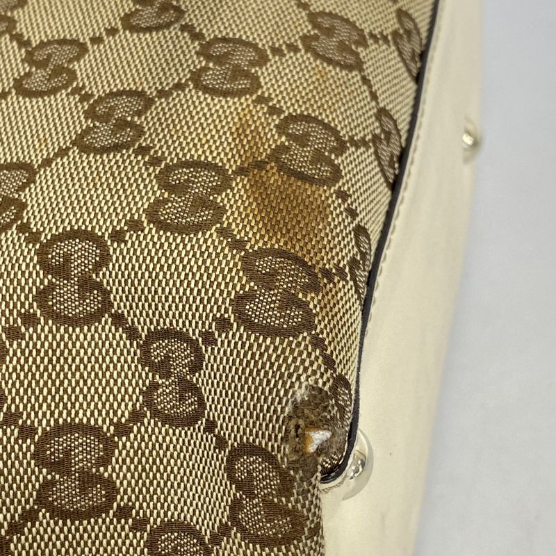 Gucci Tote Bag GG Canvas Interlocking G 169946 Canvas Brown Gold Hardware Women