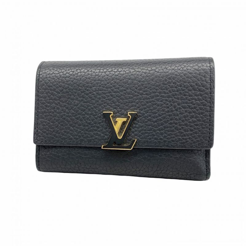 Louis Vuitton Trifold Wallet Taurillon Portefeuille Capucines Compact M62157