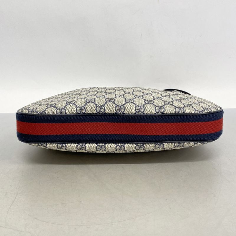 Gucci Shoulder Bag GG Supreme/sherry Line 702823 PVC Navy Silver Hardware Women
