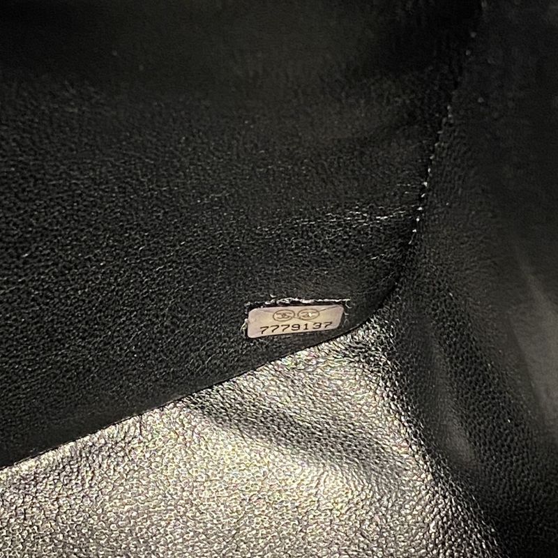 Chanel Tote Bag Chocobar Patent Leather Black Silver Hardware Women