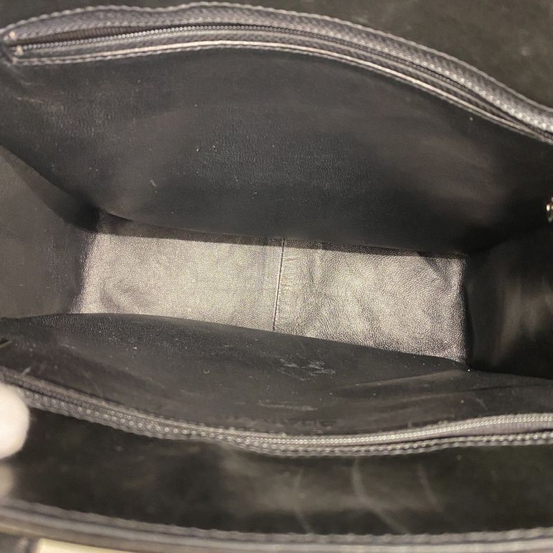 Chanel Tote Bag Chocobar Patent Leather Black Silver Hardware Women