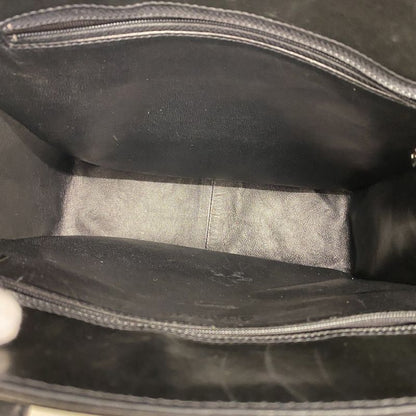 Chanel Tote Bag Chocobar Patent Leather Black Silver Hardware Women