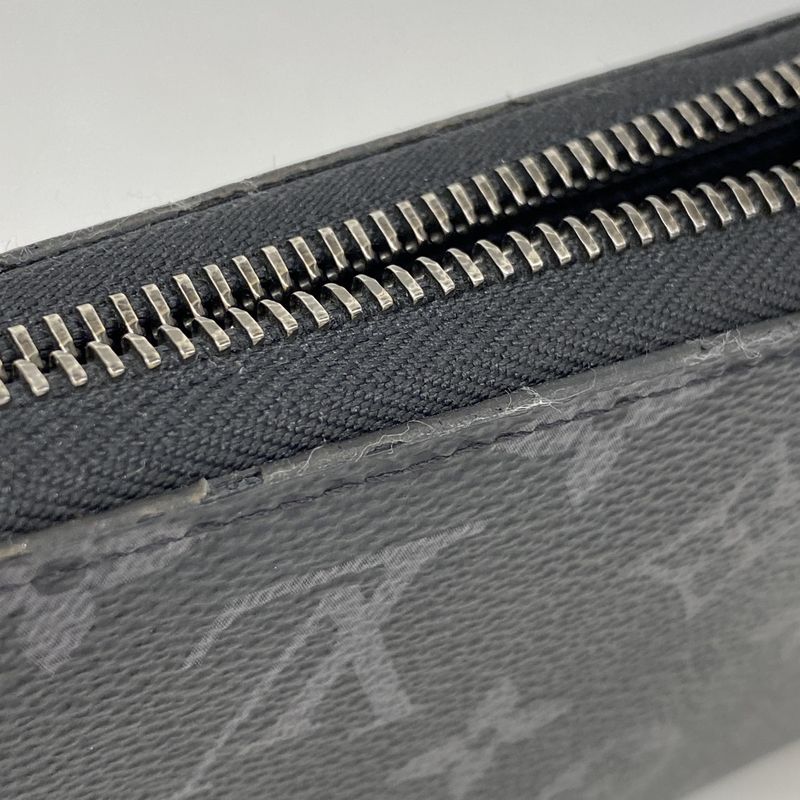 Louis Vuitton Long Wallet Monogram-eclipse Zippy Wallet Horizontal M11611 Black