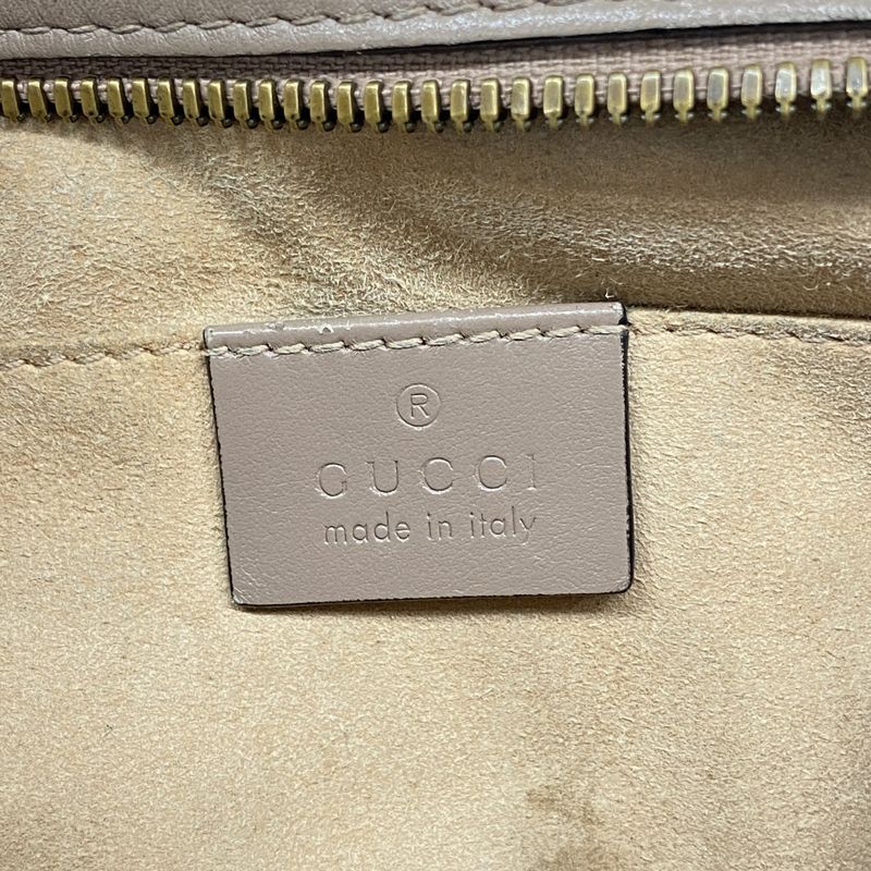 Gucci Shoulder Bag GG Marmont 447632 Leather Pink Beige Gold Hardware Women