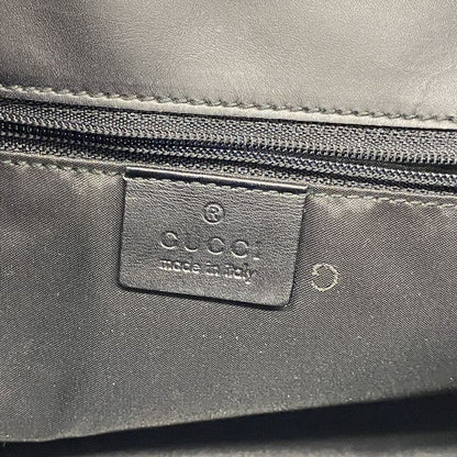 Gucci Shoulder Bag 001 4035 Canvas Leather Ivory Black Silver Hardware Women's