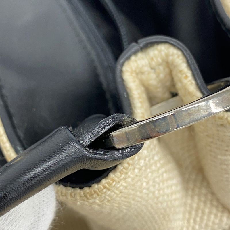 Gucci Shoulder Bag 001 4035 Canvas Leather Ivory Black Silver Hardware Women's