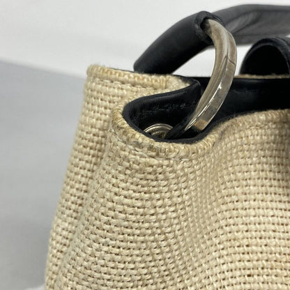 Gucci Shoulder Bag 001 4035 Canvas Leather Ivory Black Silver Hardware Women's