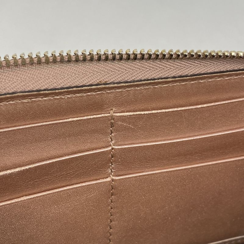 Gucci Long Wallet Micro Guccissima 258406 Enamel Pink Chien Pan Gold Hardware