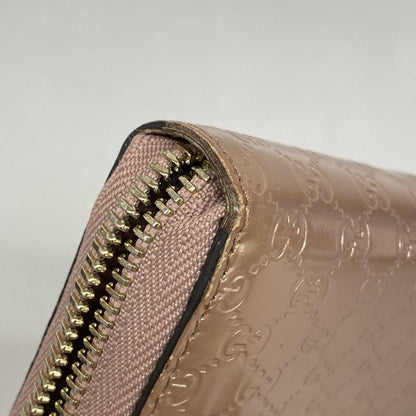 Gucci Long Wallet Micro Guccissima 258406 Enamel Pink Chien Pan Gold Hardware