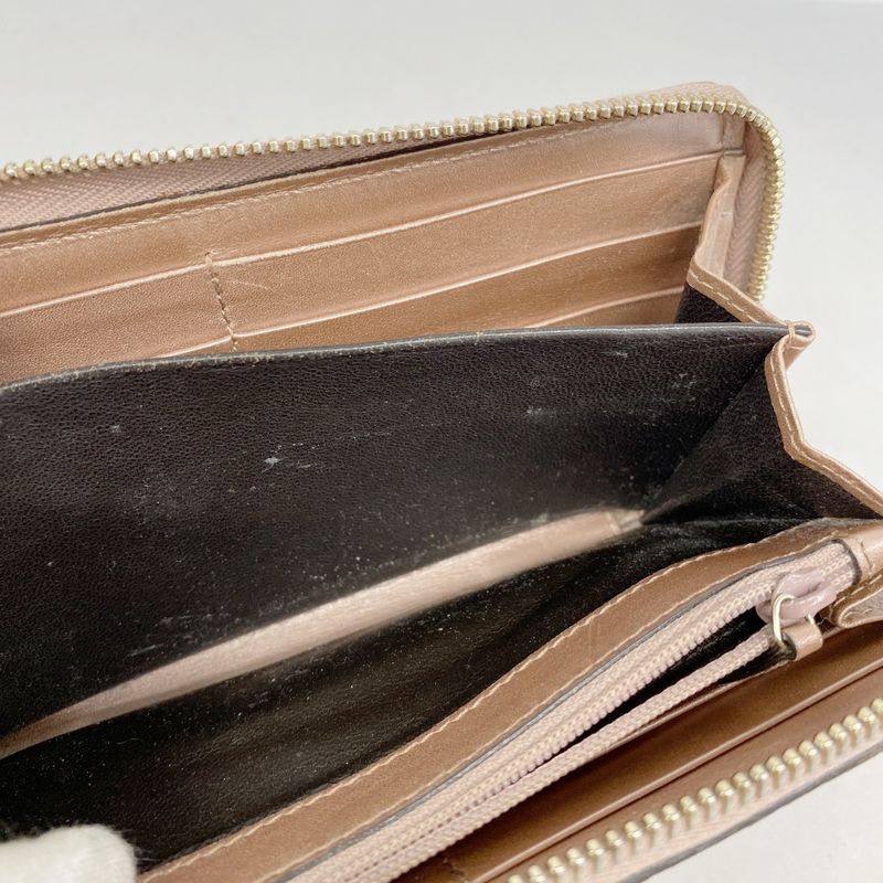 Gucci Long Wallet Micro Guccissima 258406 Enamel Pink Chien Pan Gold Hardware