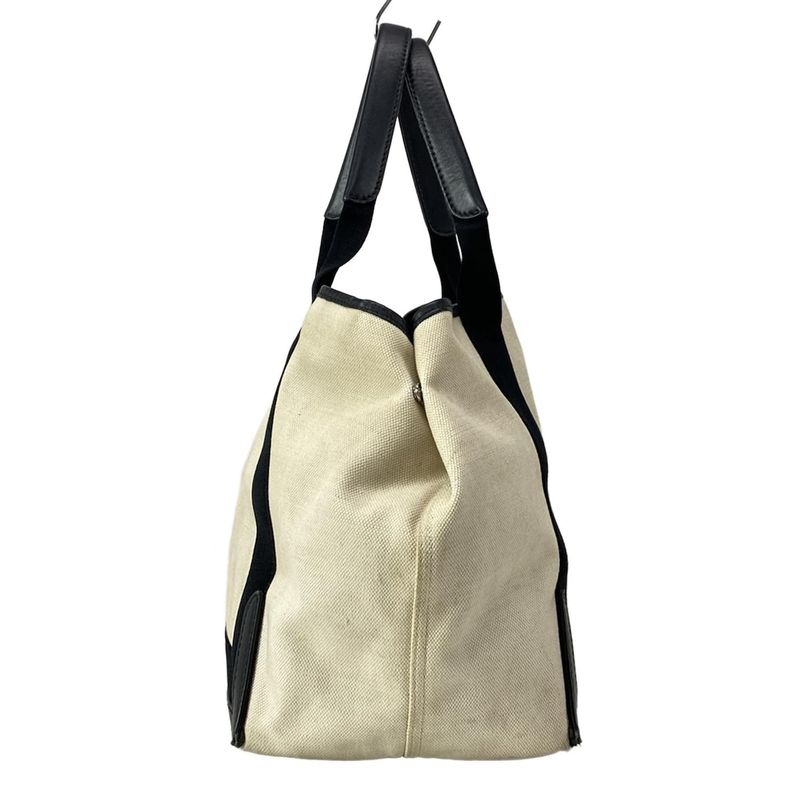 Balenciaga Tote Bag Navy Medium Cabas Su 581292 Ivory And Black Leather