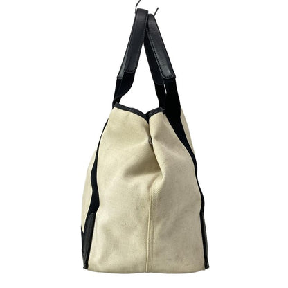 Balenciaga Tote Bag Navy Medium Cabas Su 581292 Ivory And Black Leather