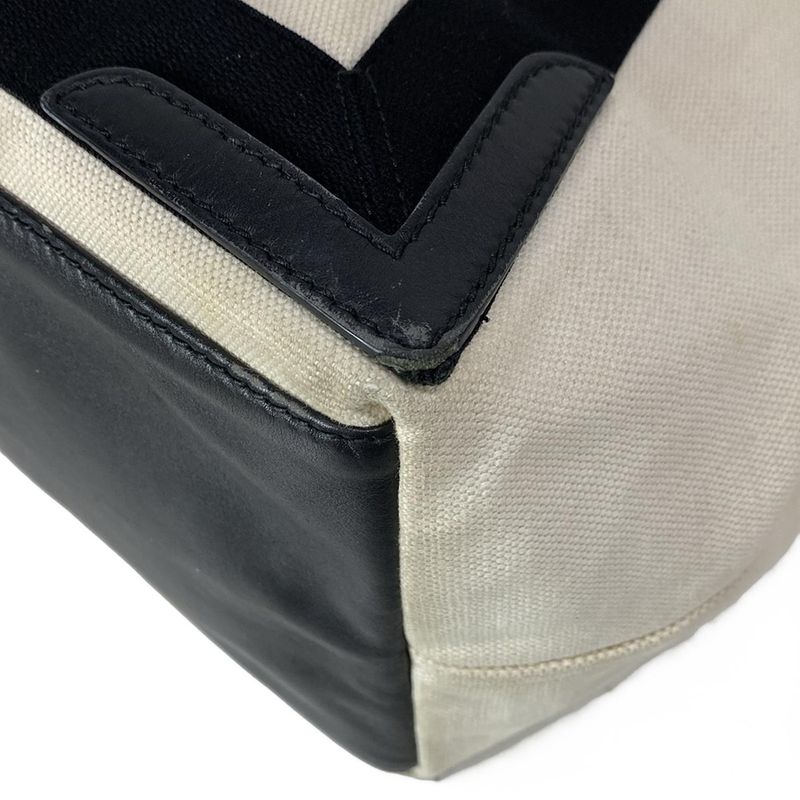Balenciaga Tote Bag Navy Medium Cabas Su 581292 Ivory And Black Leather