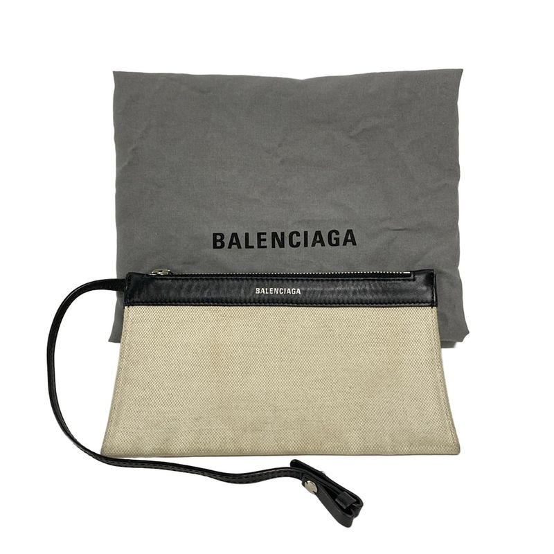 Balenciaga Tote Bag Navy Medium Cabas Su 581292 Ivory And Black Leather