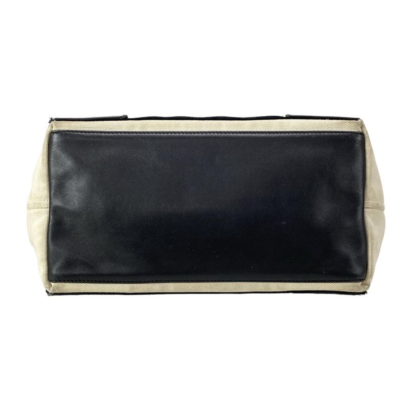 Balenciaga Tote Bag Navy Medium Cabas Su 581292 Ivory And Black Leather