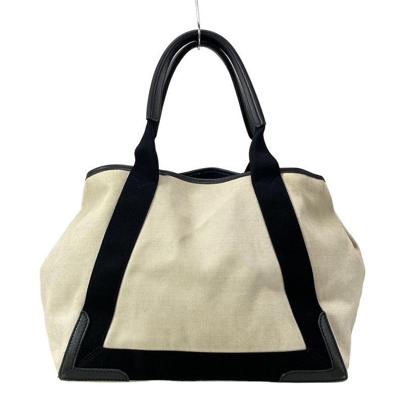 Balenciaga Tote Bag Navy Medium Cabas Su 581292 Ivory And Black Leather