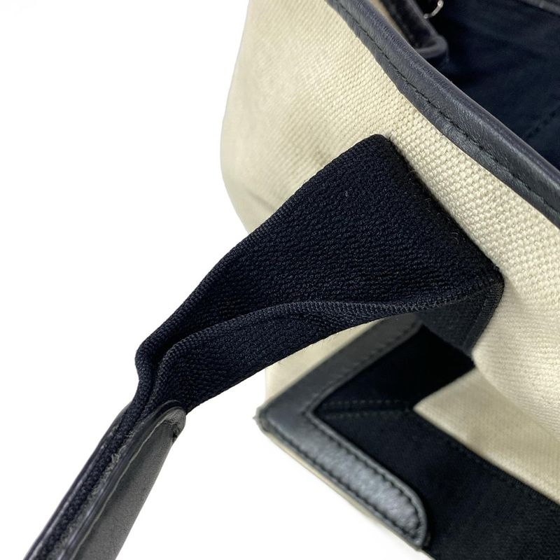 Balenciaga Tote Bag Navy Medium Cabas Su 581292 Ivory And Black Leather