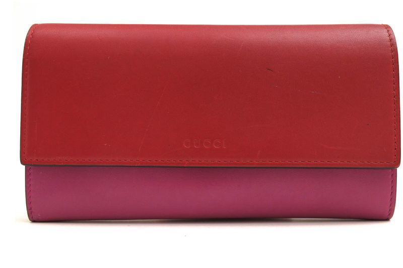 Gucci Long Wallet Women Leather Genuine Leather Red 410100-Ap0bg with Flap Coin
