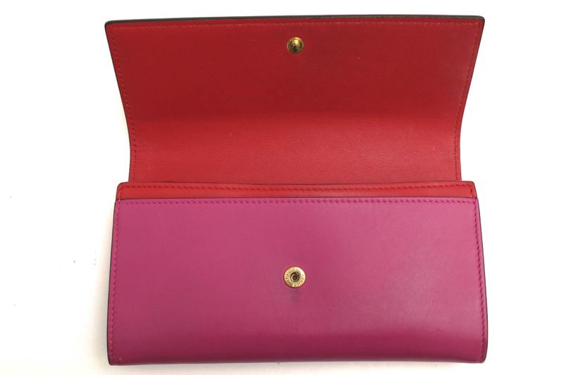 Gucci Long Wallet Women Leather Genuine Leather Red 410100-Ap0bg with Flap Coin