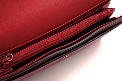 Gucci Long Wallet Women Leather Genuine Leather Red 410100-Ap0bg with Flap Coin