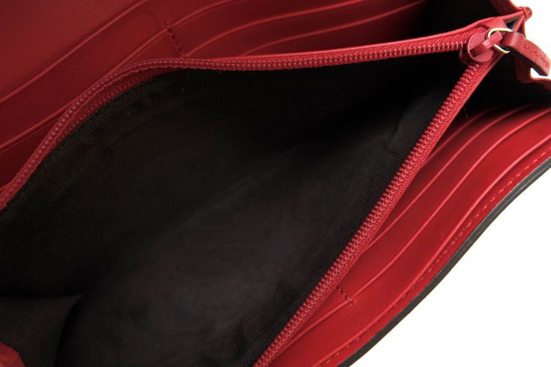 Gucci Long Wallet Women Leather Genuine Leather Red 410100-Ap0bg with Flap Coin