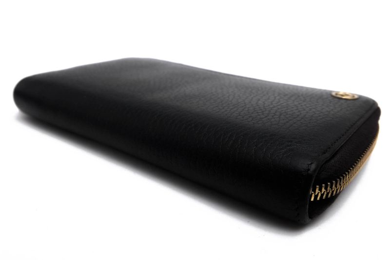 Gucci Long Wallet Men Leather Genuine Leather Black 449347 Original Leather