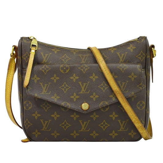 Authentic Louis Vuitton LV Mabillon Monogram Shoulder Bag Pochette Brown M41679