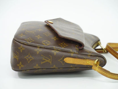 Authentic Louis Vuitton LV Mabillon Monogram Shoulder Bag Pochette Brown M41679