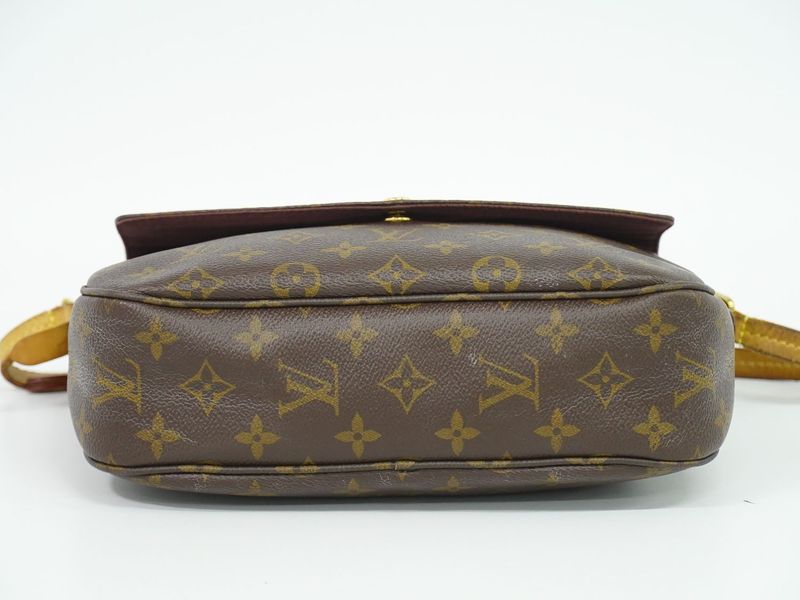 Authentic Louis Vuitton LV Mabillon Monogram Shoulder Bag Pochette Brown M41679