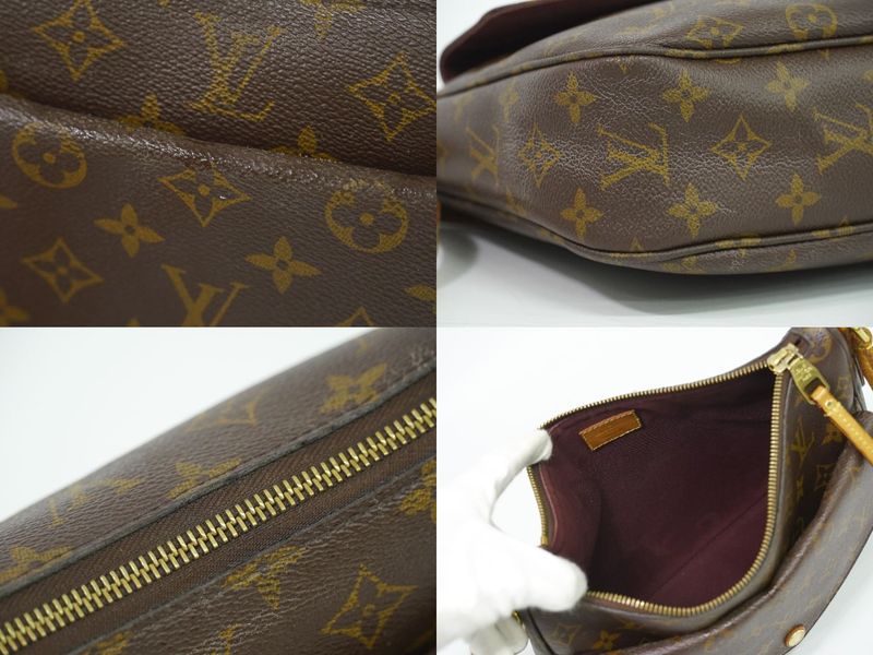 Authentic Louis Vuitton LV Mabillon Monogram Shoulder Bag Pochette Brown M41679
