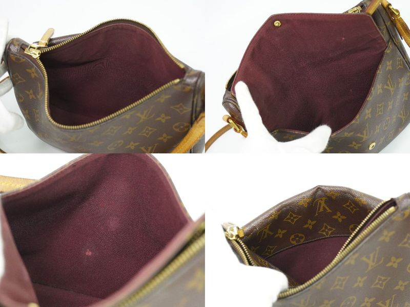 Authentic Louis Vuitton LV Mabillon Monogram Shoulder Bag Pochette Brown M41679
