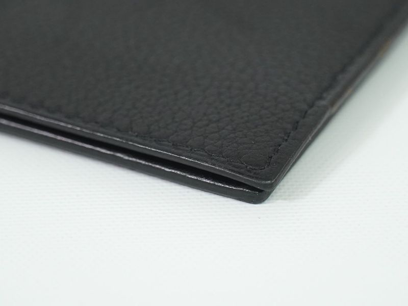 Genuine Hermes Leather Long Wallet Long Wallet Bills □H Mark 2004 Black Wallet