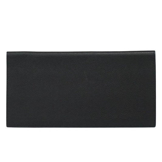 Genuine Hermes Leather Long Wallet Long Wallet Bills □H Mark 2004 Black Wallet