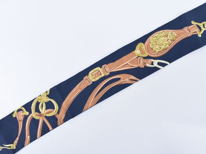 Authentic Hermes Brides De Gala Brides De Gala Twirly Scarf Bandana Silk Navy